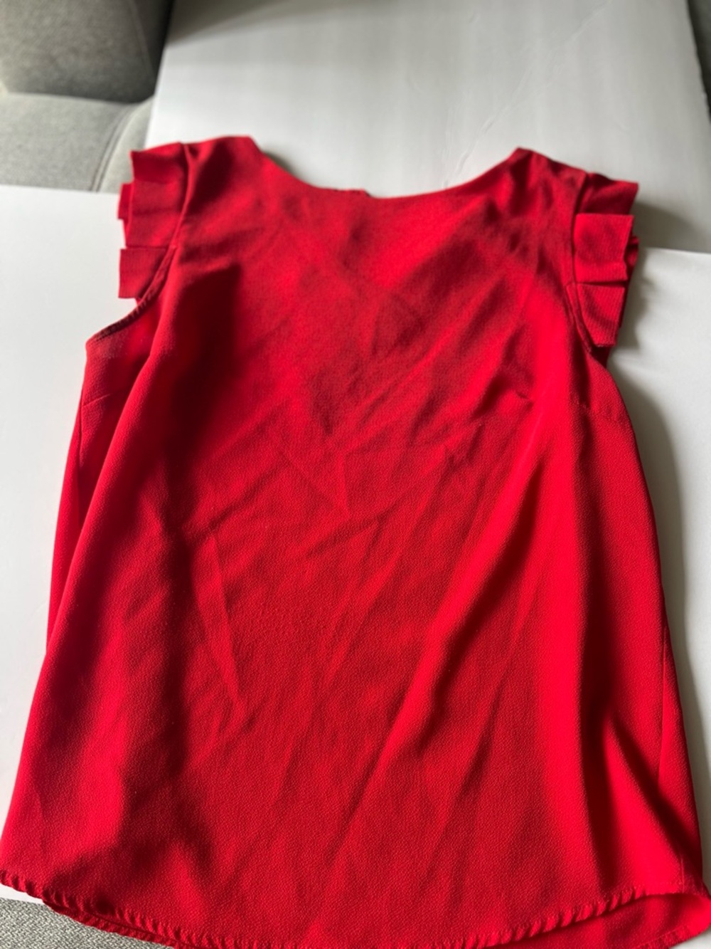 Monteau Red Ruffle Sleeve Blouse